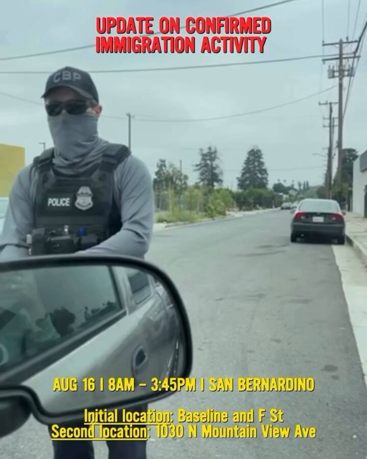 El momento en que una familia migrante es interceptada por autoridades migratorias en San Bernardino y el operativo culmina en disparos