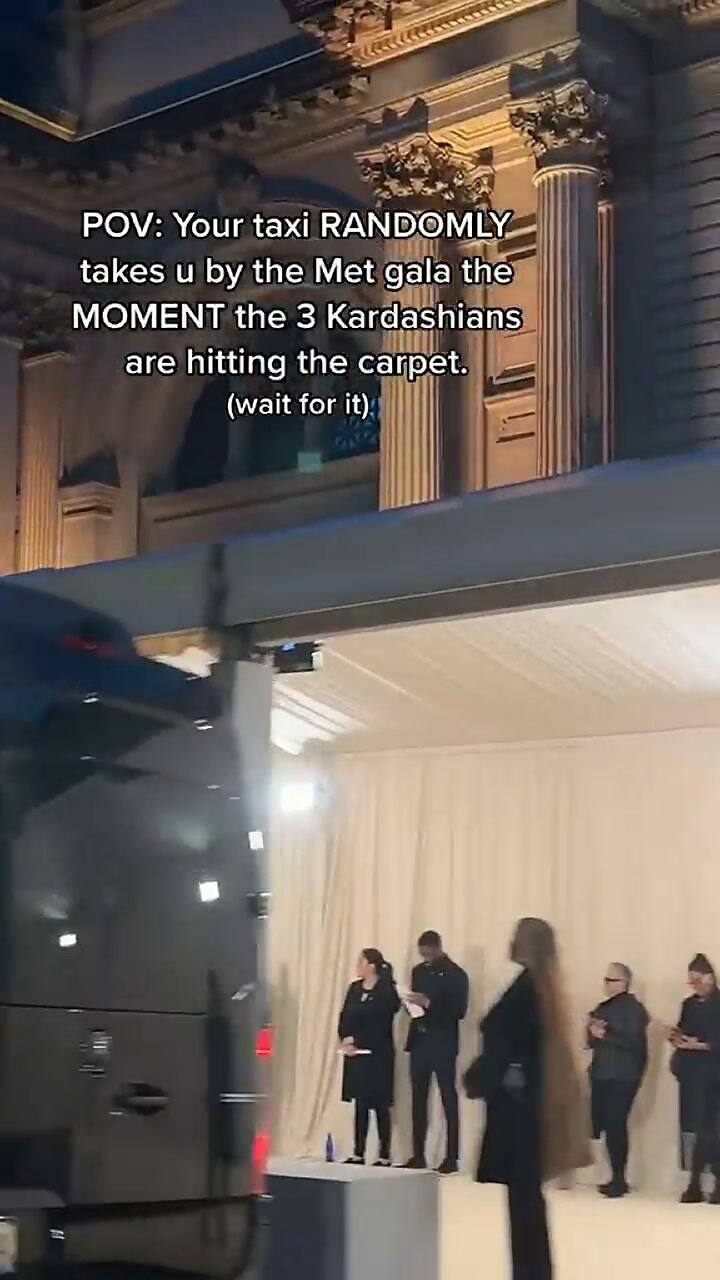 Una joven tomó un taxi y presenció uno de los momentos más icónicos de la MET Gala 2023