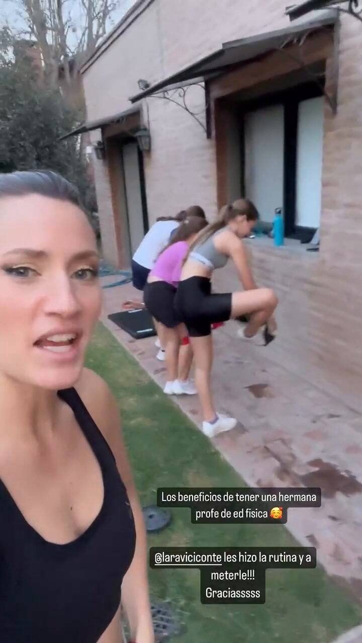 Mica Viciconte mostró a las hijas de Fabián Cubero entrenando