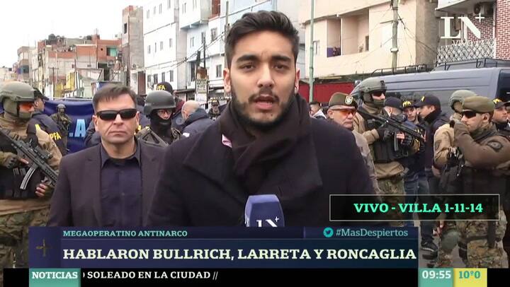 Megaoperativo en la villa 1-11-14: hablaron Bullrich, Larreta y Roncaglia