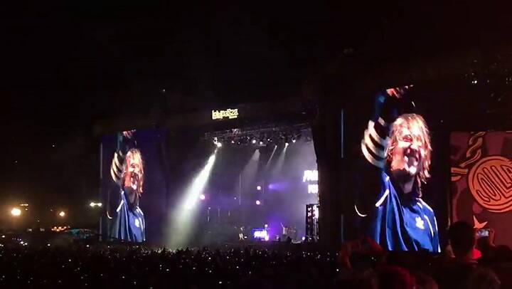 Paulo Londra con Steve Aoki en el Lollapalooza