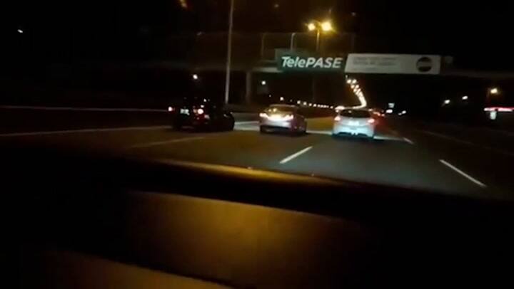 Así corren picadas en la Panamericana