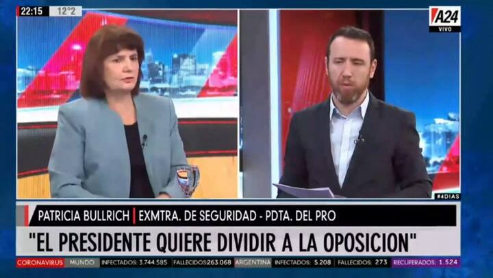 Entrevista Patricia Bullrich - Fuente: A24
