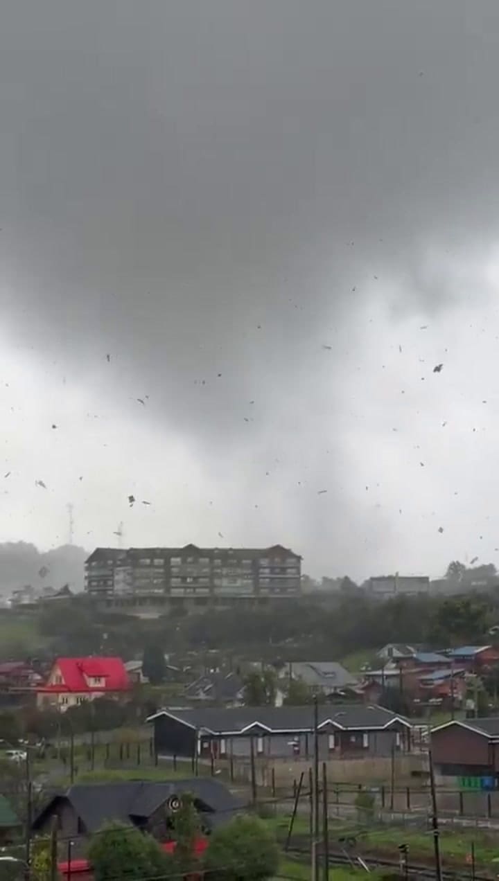 Impresionante tornado en Chile: personas heridas y grandes destrozos materiales