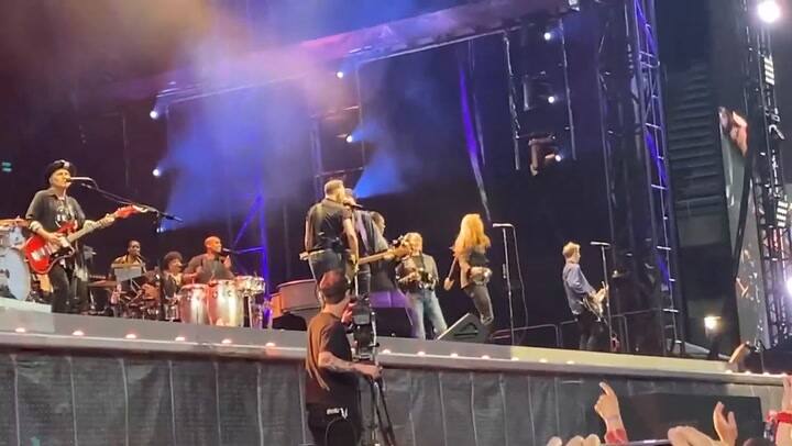 Bruce Springsteen con Michelle Obama, Kate Capshaw y Patti Scialfa