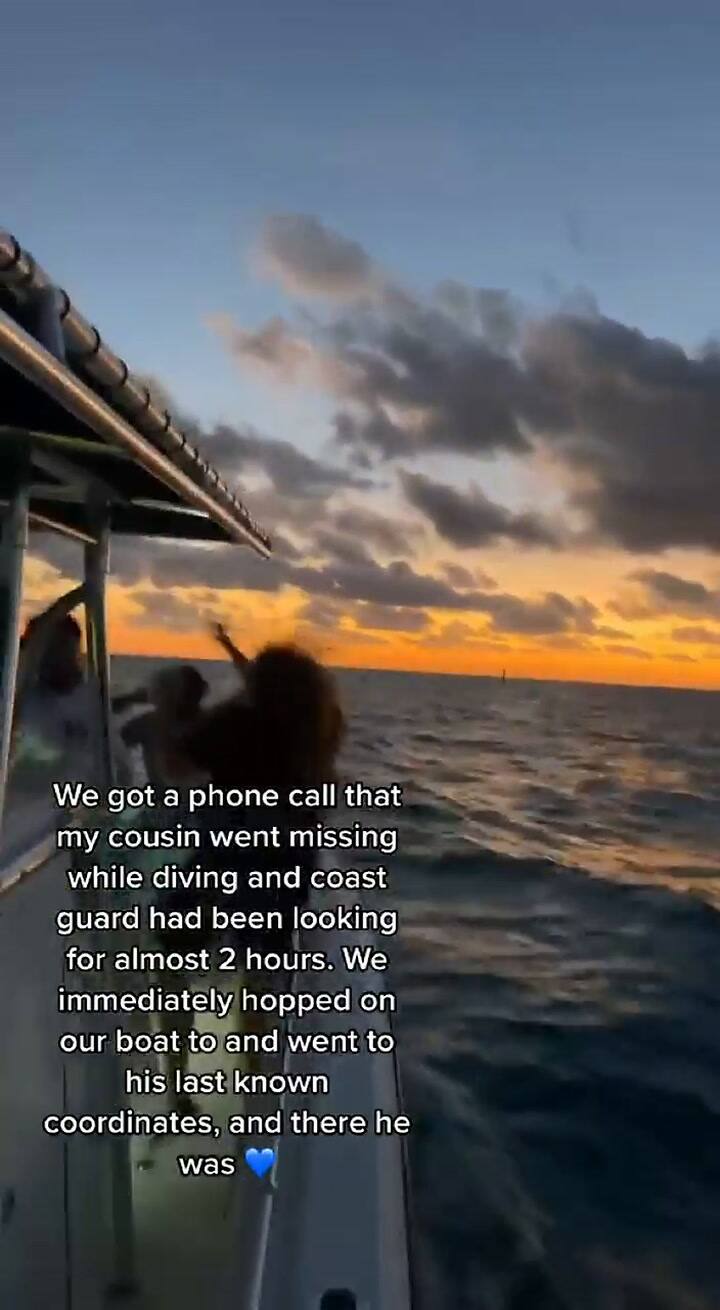 El increíble momento en que una familia de Key West avista a Dylan en el oceáno