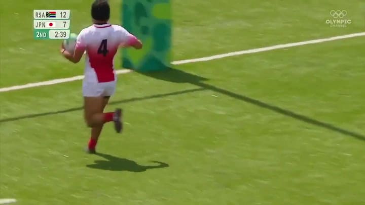 El espectacular try del japonés Taisei Konishi - Fuente: Twitter