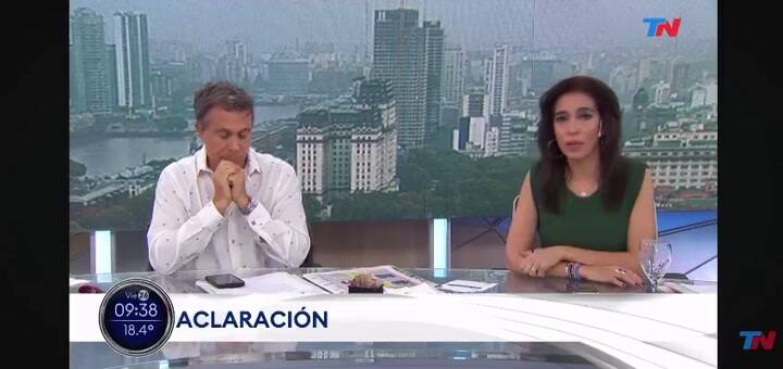 El pedido de disculpas de TN tras el furcio cometido esta mañana