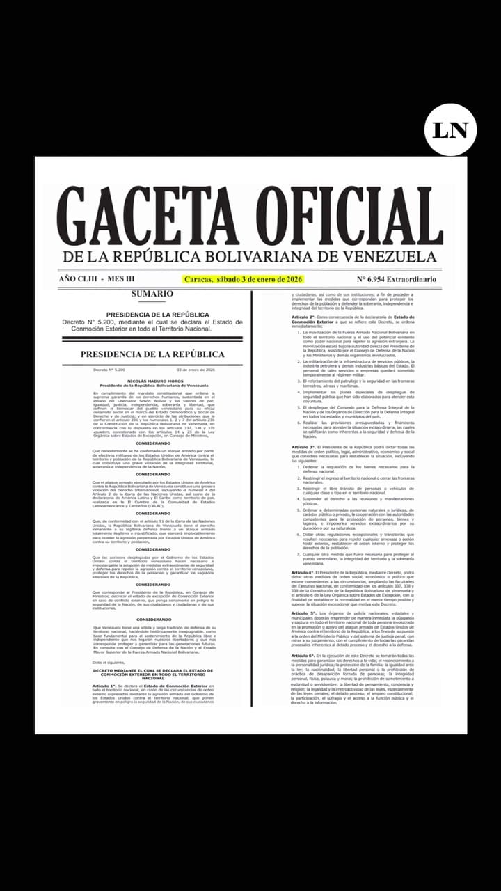 Entró en vigencia el “estado de excepción” en Venezuela: estas son las personas que pueden ser detenidas