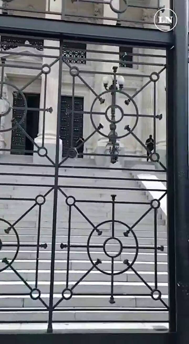 Protestas y corridas frente al congreso