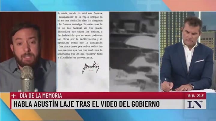 Agustín Laje defendió el video oficial sobre el 24 de marzo: “No buscamos negar los horrores de la dictadura”