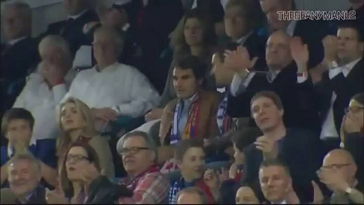 Roger es un conocido hincha del Basel y se lo ha visto en la cancha reiteradas veces