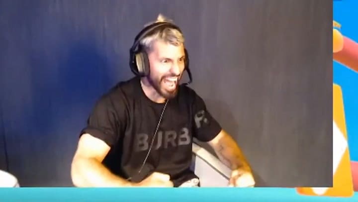 El Kun Agüero y Rubius jugando al Fall Guys