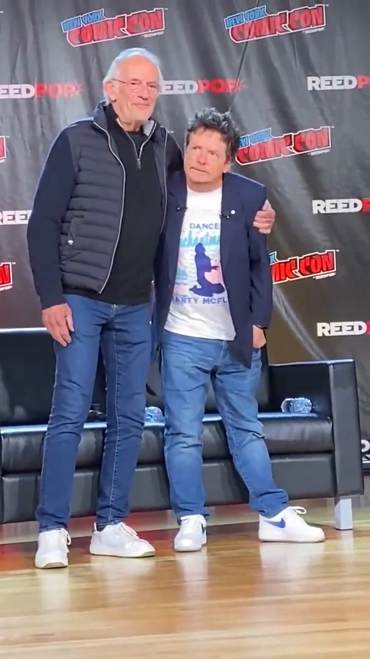 El conmovedor abrazo entre Michael Fox y Christopher Lloyd