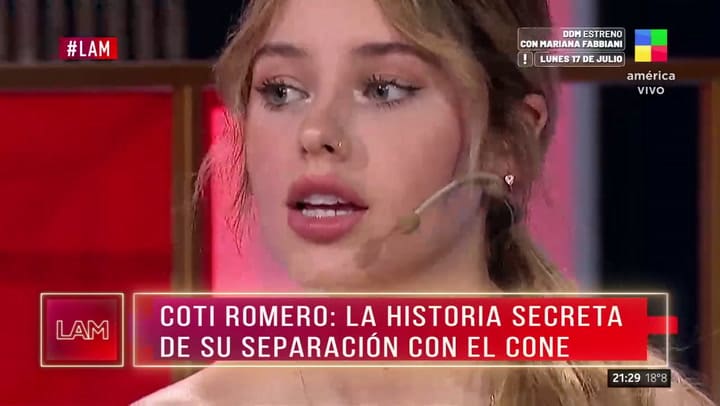 Coti Romero contó el detrás de su separación con el Cone