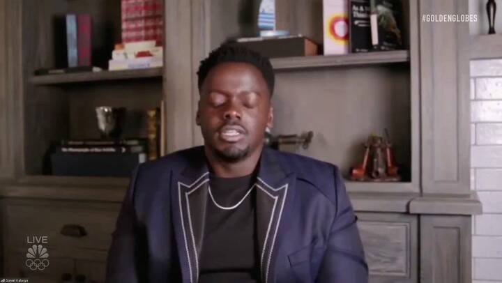 El blooper técnico de Daniel Kaluuya durante su agradecimiento vía Zoom - Fuente: Twitter