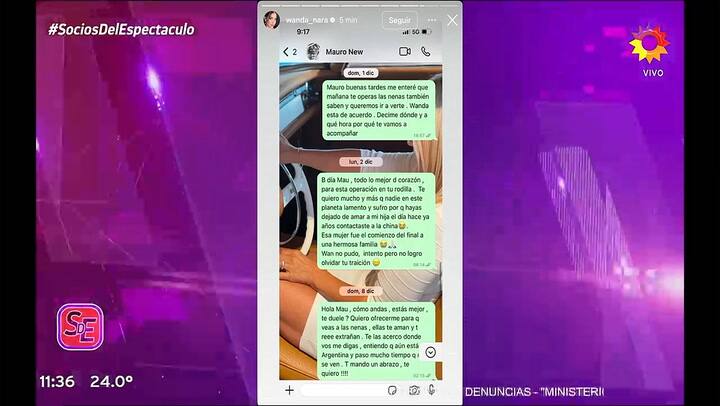 Los chats que filtro Wanda Nara sobre Mauro Icardi