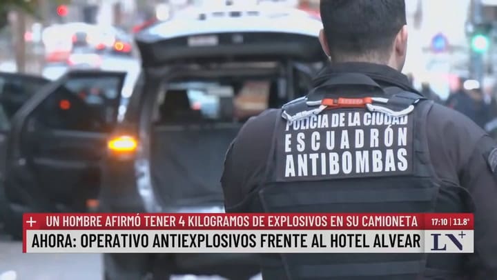 Operativo por amenaza de bomba en el Hotel Alvear; la policía detuvo a un hombre