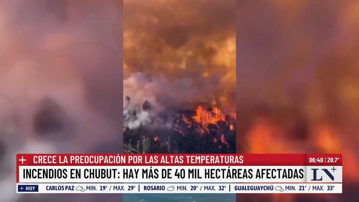 Incendios en Chubut: hay mas de 40 mil hectareas afectadas