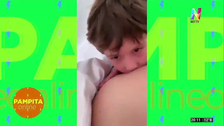 Pampita mostró un tierno video de su hijo besando su panza - Fuente: Net TV