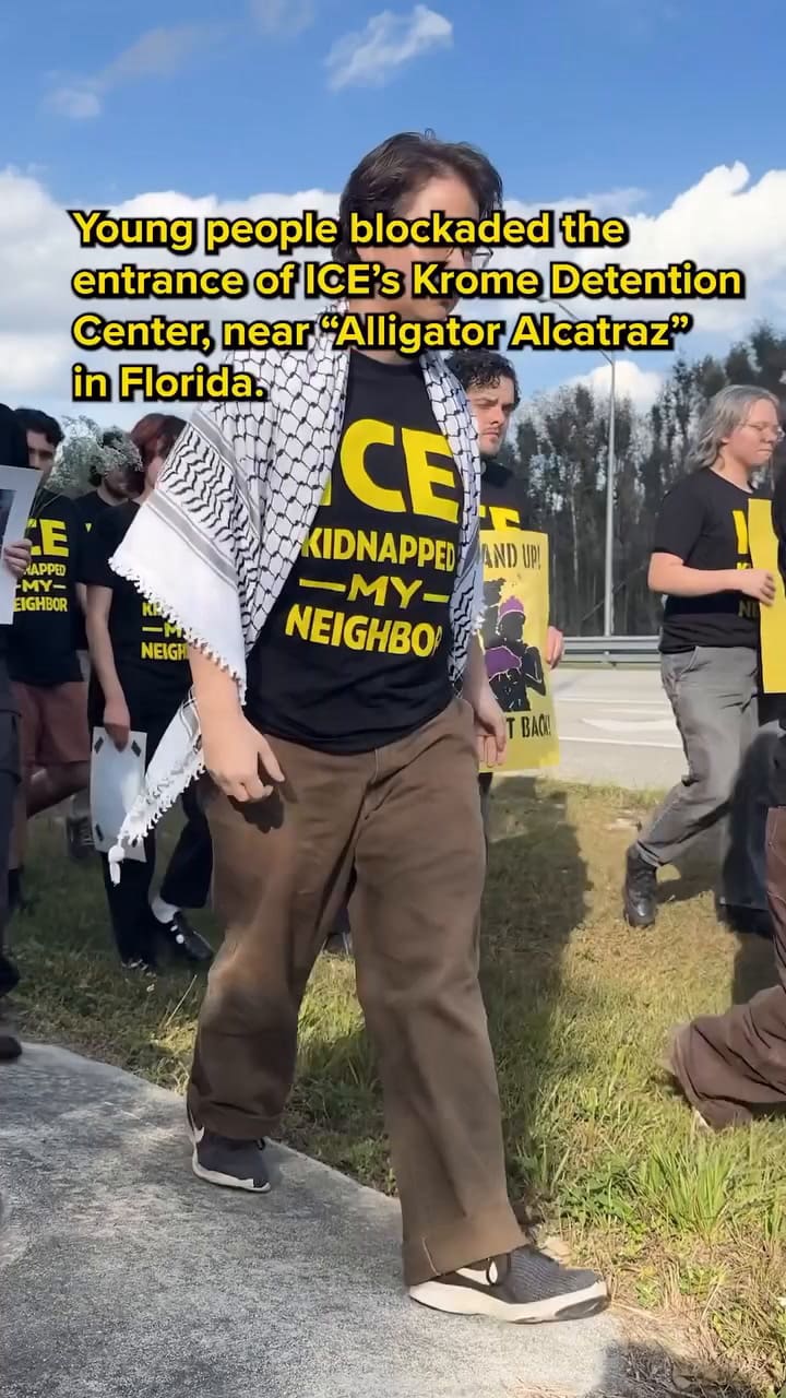 They protested ICE arrests in Florida and were detained under the Ron DeSantis Act