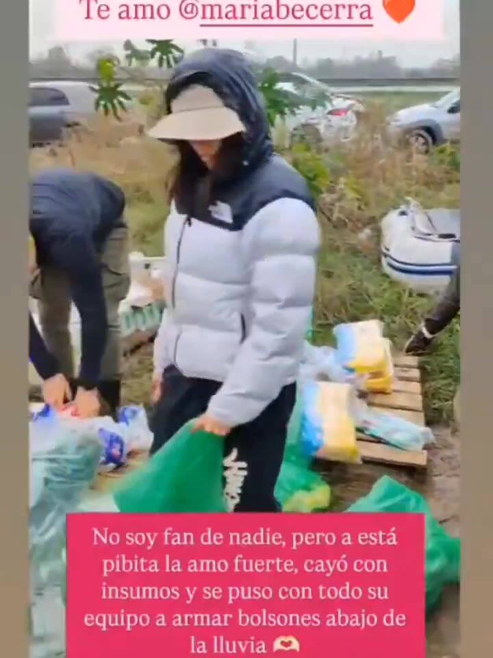 María Becerra juntó donaciones para los damnificados por la inundaciones