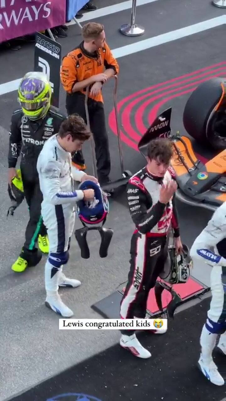 El abrazo entre Franco Colapinto y Lewis Hamilton