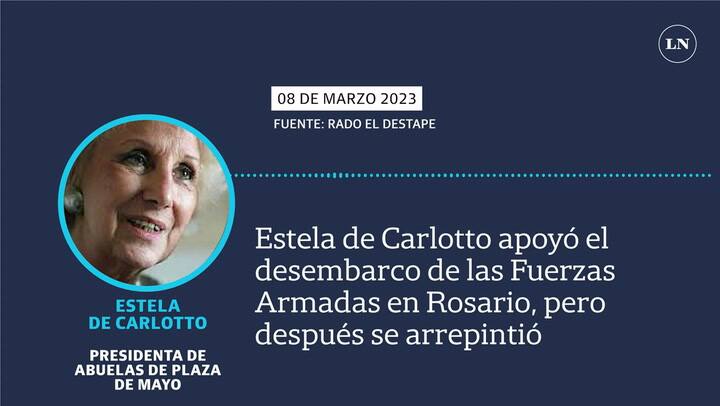 Estela de Carlotto apoyó el desembarco de las Fuerzas Armadas en Rosario, pero después se arrepintió