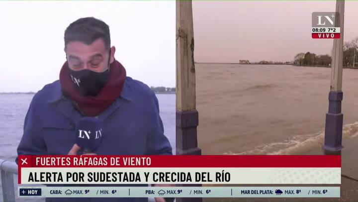Alerta por sudestada y crecida del Río de la Plata