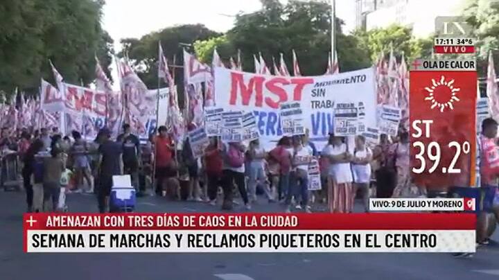 Semana de marchas y reclamos piqueteros en el centro