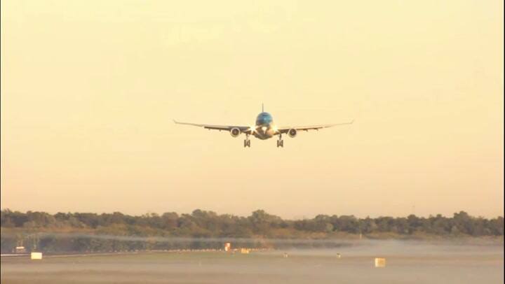 Así llegó el avión con insumos desde China. Contaba con un grupo de 17 tripulantes - Fuente: Gobiern