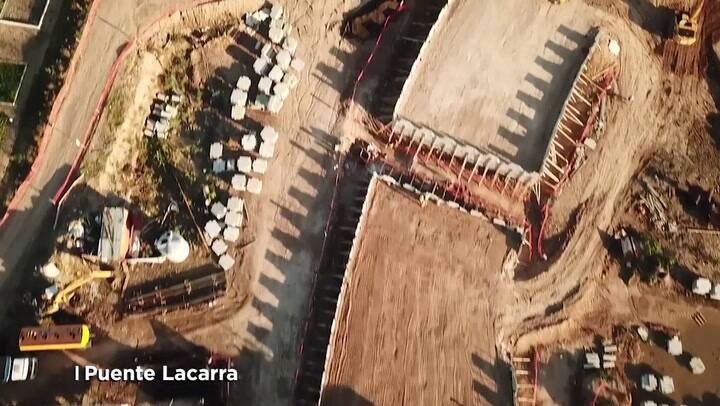 Recorrida por la etapa final de las obras del Puente Lacarra - Fuente: Prensa GCBA