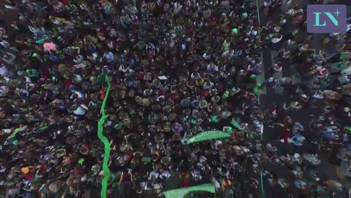 La Marcha del 8M, desde el drone de LA NACION