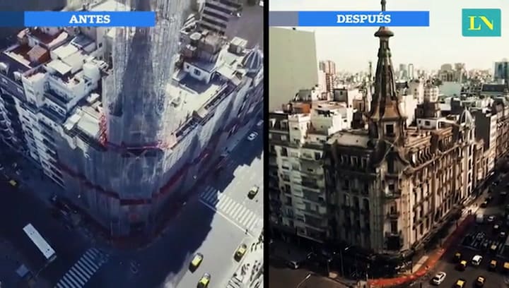 El antes y después de las refacciones a la Confitería del Molino