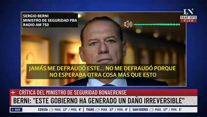 Berni habló sobre el Gobierno