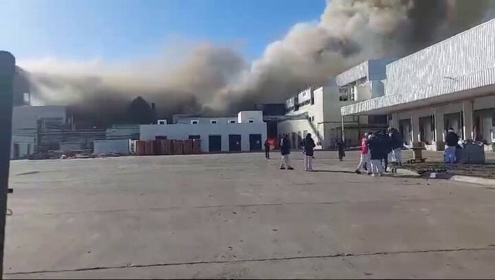 Incendio en frigorifico en Gorina