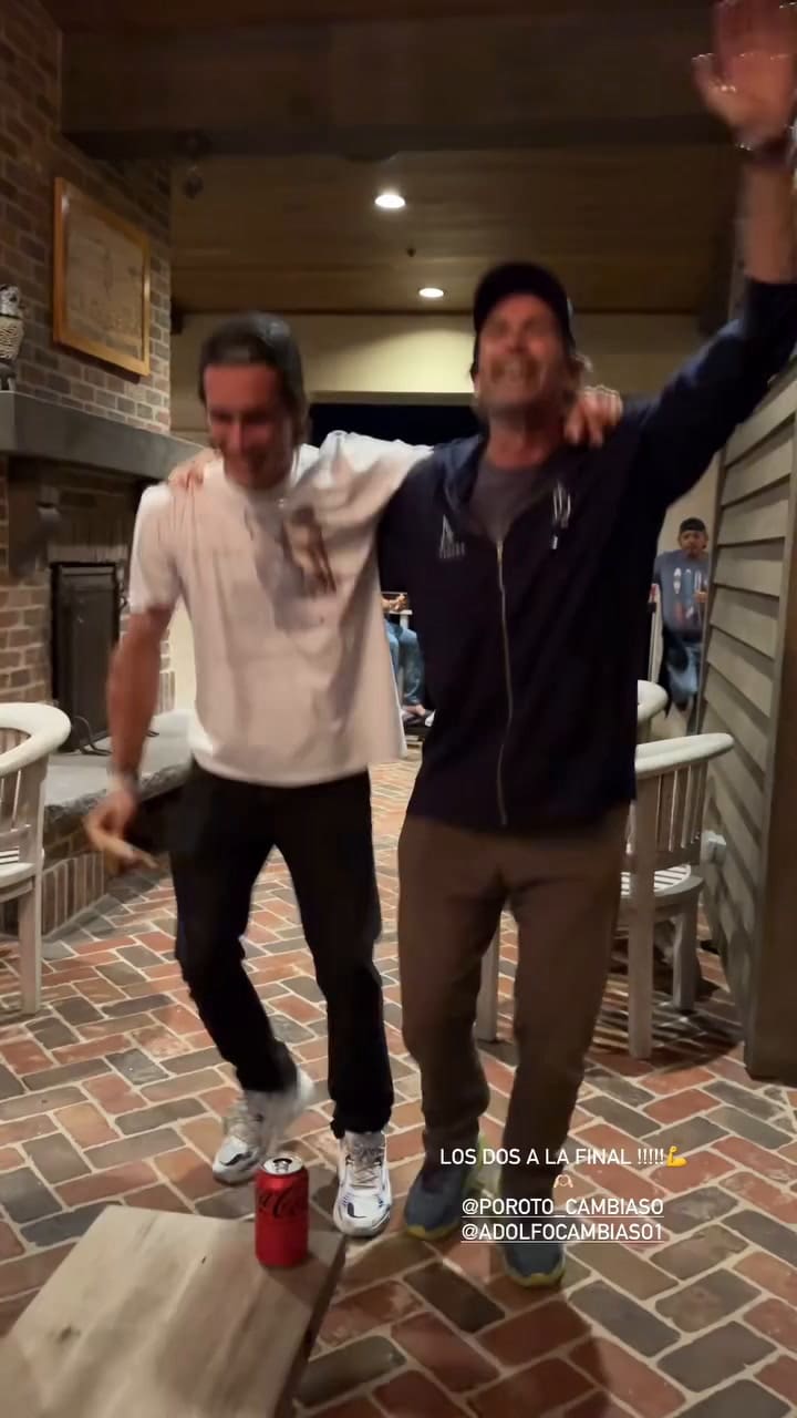 Un festejo de Adolfo y Poroto Cambiaso por el pase a la final del US Open