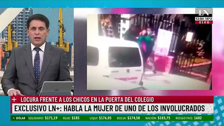 Dos hombres se pelearon en la puerta de un colegio y por los golpes uno de ellos casi pierde el ojo