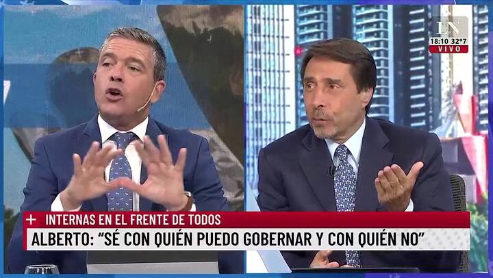 Eduardo Feinmann y Pablo Rossi en el pase de LN+