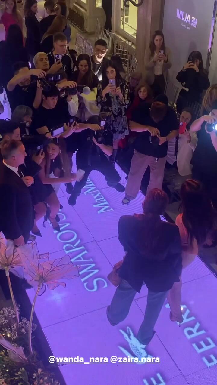Wanda Nara y Zaira en el evento en que se negaron a hablar