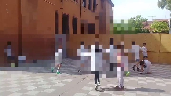 Los nenes cantando la marcha peronista