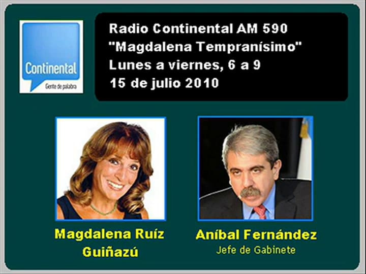 Los cruces entre Magdalena Ruiz Guiñazú y Aníbal Fernández.