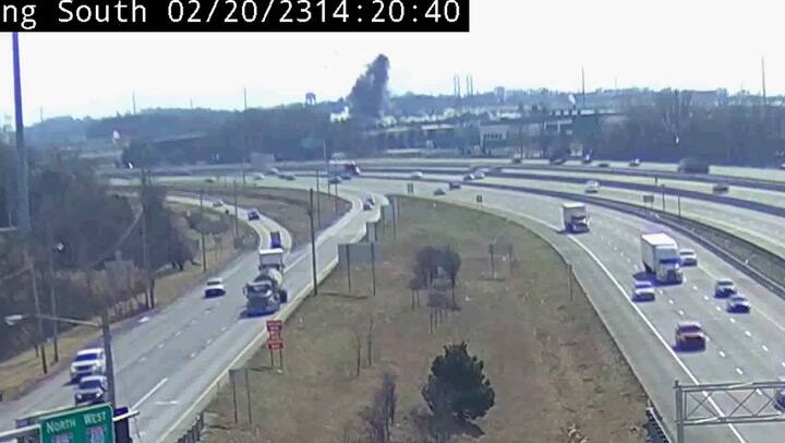 La explosión de la planta metalúrgica en Ohio vista desde la autopista