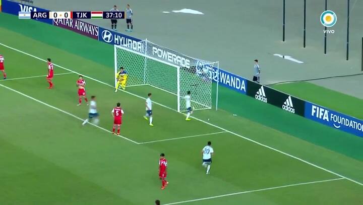 Orozco marcó el primer gol después de una interesante jugada colectiva - Gentileza: TV Pública