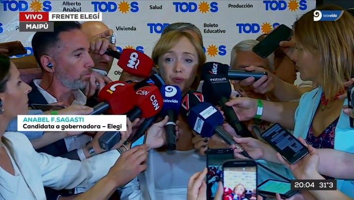 Así reconoció la derrota la kirchnerista Anabel Fernández Sagasti - Fuente: Canal 9 Mendoza