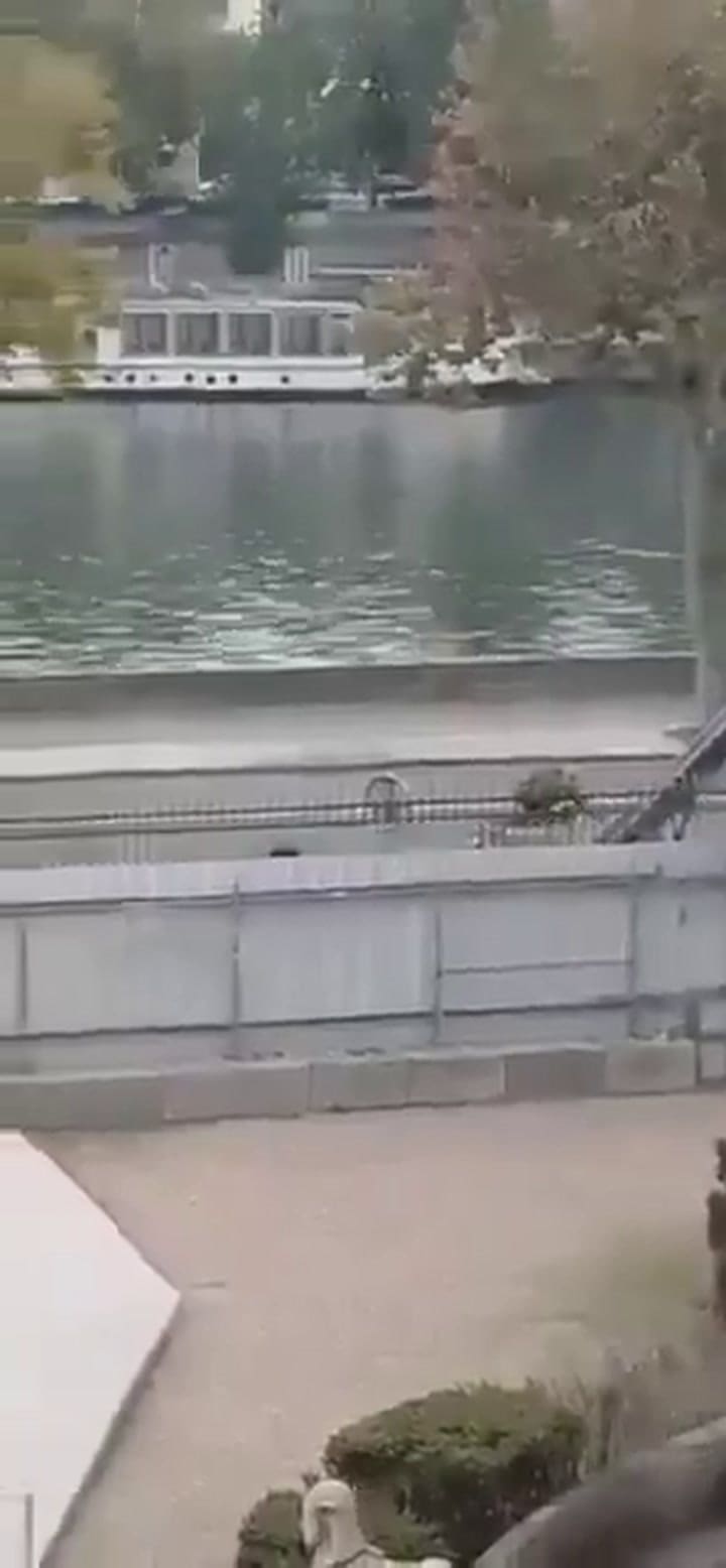 El momento en que los ladrones escapan del Louvre