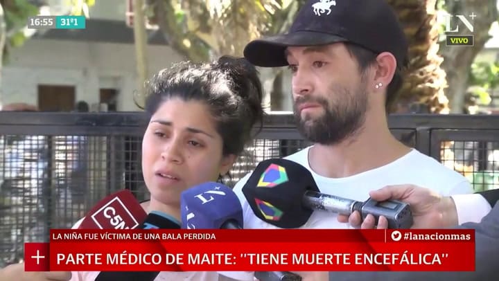 Hablaron los padres de la niña que recibió una bala perdida en Merlo