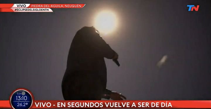 El exabrupto de José Bianco mientras cubría el eclipse solar - Fuente: TN