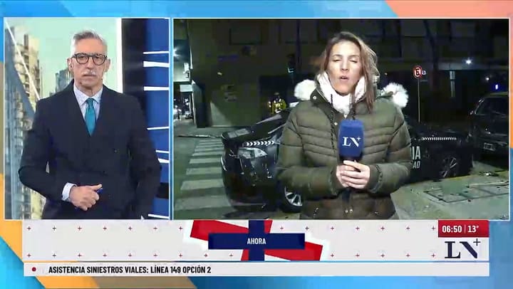 Persecucion, choque y vuelco de un patrullero