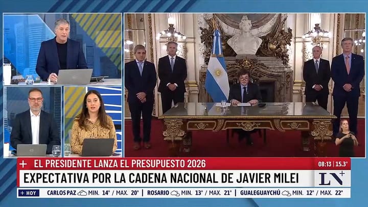 Javier Milei lanza el Presupuesto 2026